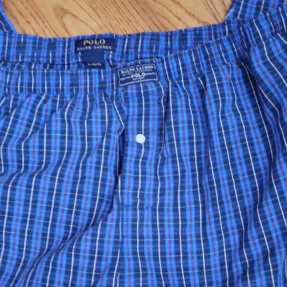 Ralph Lauren Men's Blue Checkered Lounge/pajama Pants - Picture 4 of 5